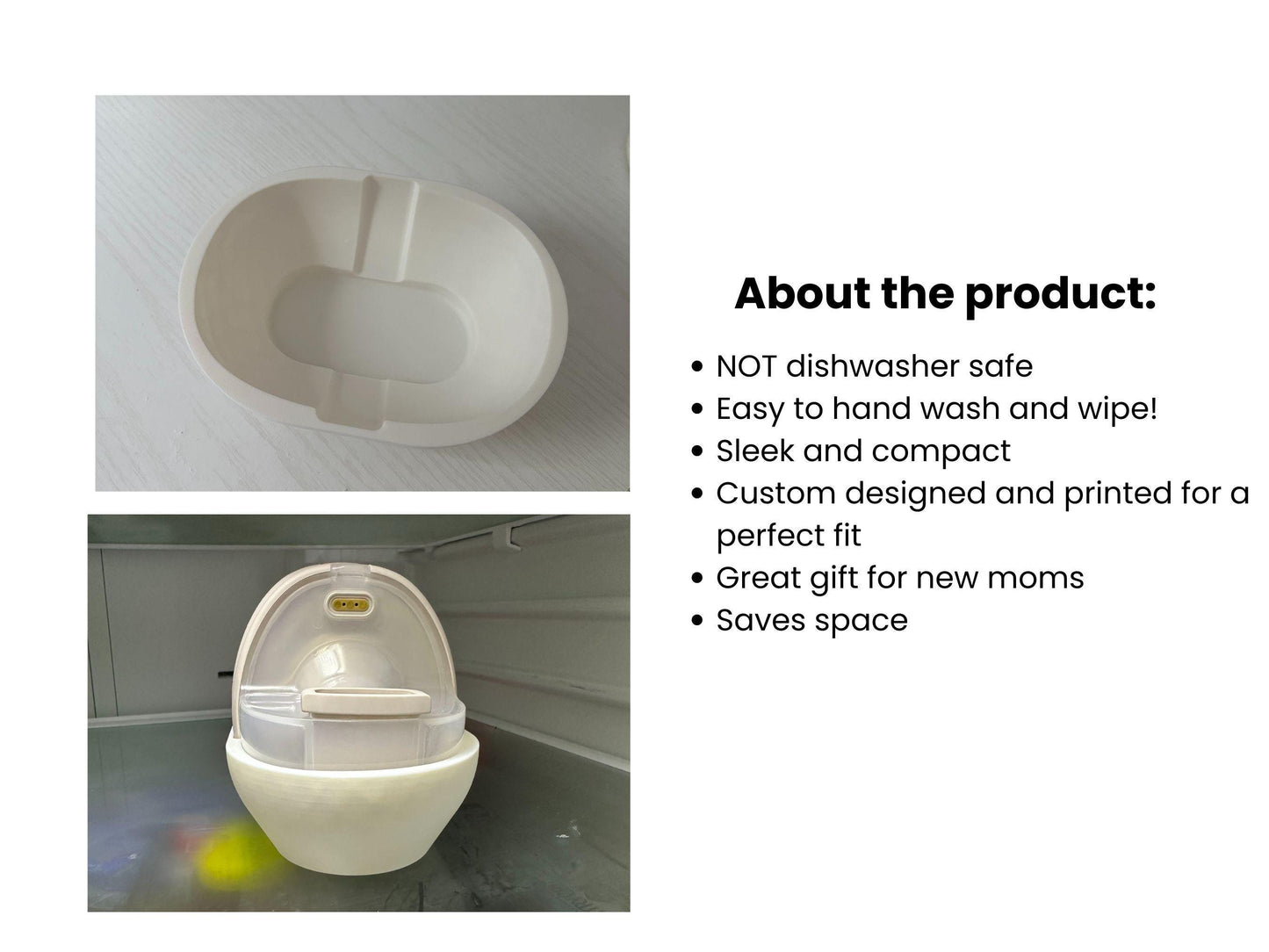 3D Printed Eufy S1 Breast Pump Holder - Hands Free Pump Stand for nightstand or fridge
