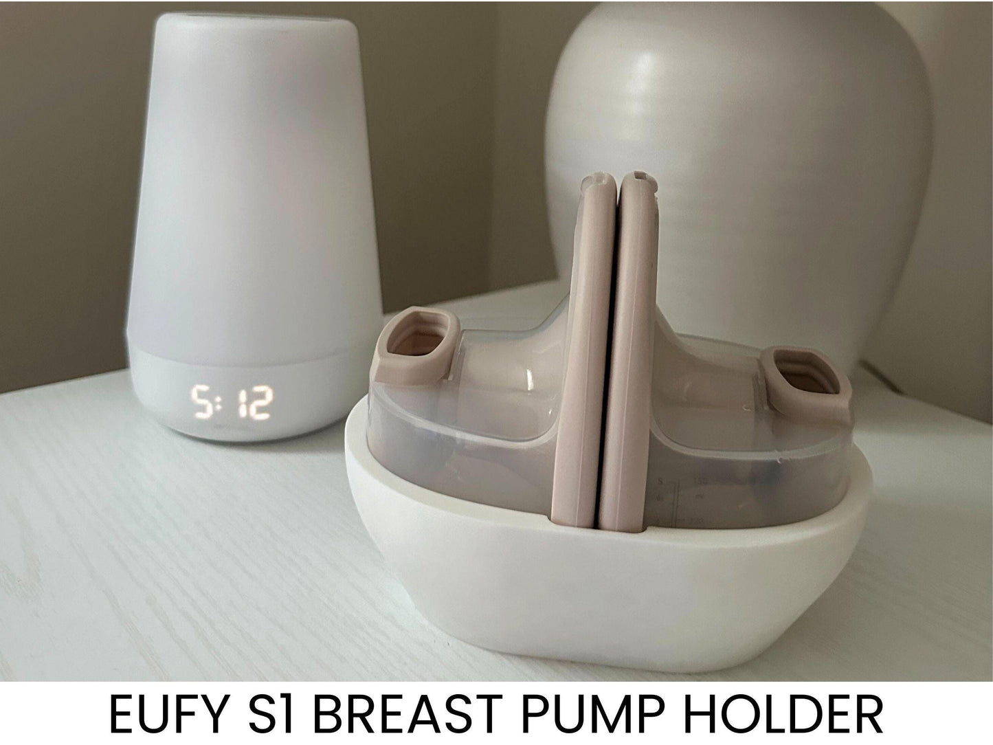 3D Printed Eufy S1 Breast Pump Holder - Hands Free Pump Stand for nightstand or fridge